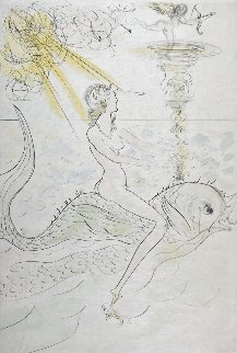 Hommage a Albrecht Durer Sirene Au Dauphin EA 1971 HS Limited Edition Print - Salvador Dali