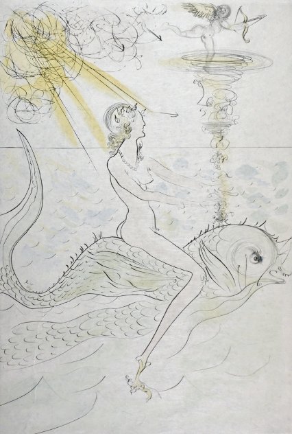 Hommage a Albrecht Durer Sirene Au Dauphin EA 1971 HS Limited Edition Print by Salvador Dali