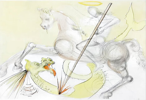 St. Georges et le Dragon HC 1974 HS - Early Limited Edition Print - Salvador Dali