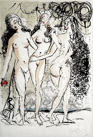 Three Graces 1966  Early - HS Limited Edition Print - Salvador Dali