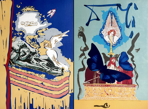 Resurrection and Immaculate Conception - Framed Set of 2 - u1979 HS - Huge Limited Edition Print - Salvador Dali