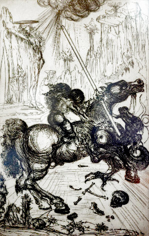 St. George and the Dragon HS 1947 - Very Early Limited Edition Print - Salvador Dali