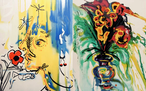 Fleurs Surrealistes of Gala and the Vanishing Face Suite of 2 AP 1980 HS Limited Edition Print - Salvador Dali