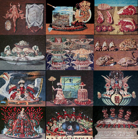 Les Diners de Gala Suite of 12 1977 HS - w/ Remarques in Portfolio Limited Edition Print - Salvador Dali