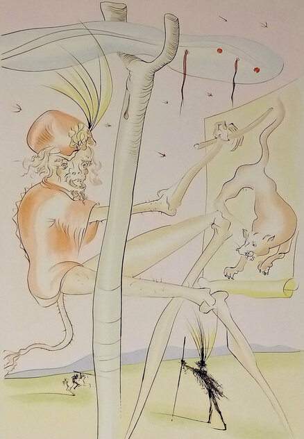 Fables of Fontaine: Le Singe et le Leopard 1974 HS by Salvador Dali