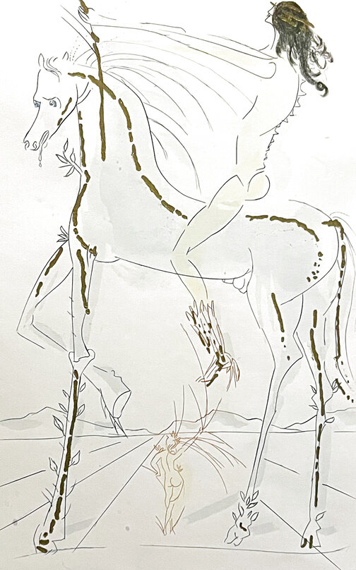 Bareback Rider EA 1972 Limited Edition Embellished Etching by