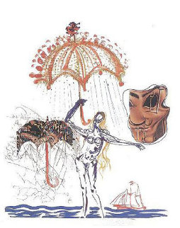 Objects and Imaginations Suite - Anti-Umbrella with Atomized Liquids 1975 Limited Edition Print - Salvador Dali Objects and Imaginations Suite - Anti-Umbrella with Atomized Liquids 1975 Limited Edition Print - Salvador Dali