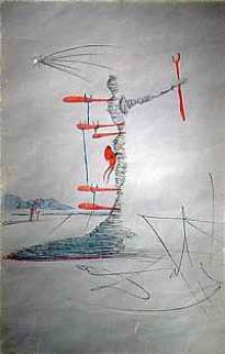 La Femme Dans Le Cosmos Dominating the World 1957 (Early) Limited Edition Print - Salvador Dali La Femme Dans Le Cosmos Dominating the World 1957 (Early) Limited Edition Print - Salvador Dali