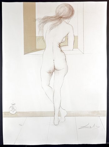 Nudes Nude at Window 1970 Early Limited Edition Print - Salvador Dali