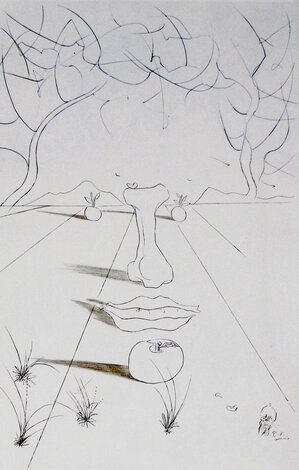 Aurelia Visage Surrealist 1972 HS Limited Edition Print - Salvador Dali