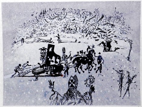Tauramachies Surrealiste: The Piano in the Snow 1970 (Early) HS Limited Edition Print - Salvador Dali