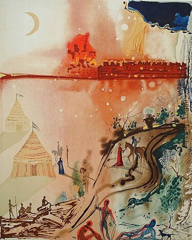 Panorama: Siege of Jerusalem 1960 - Early- HS - Israel Limited Edition Print - Salvador Dali