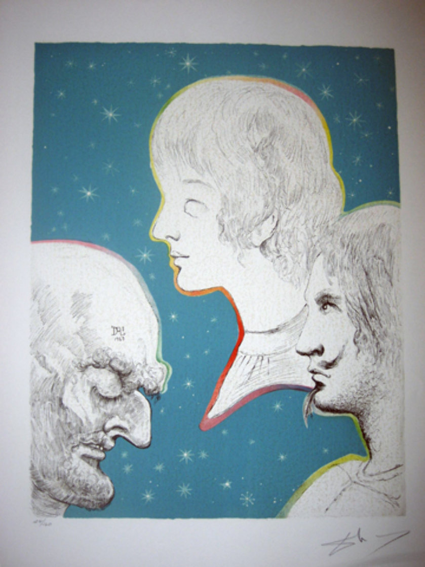 Marquis de Sade Merville and His Sons Reunited 1969 Limited Edition Print by Salvador Dali Marquis de Sade Merville and His Sons Reunited 1969 Limited Edition Print by Salvador Dali