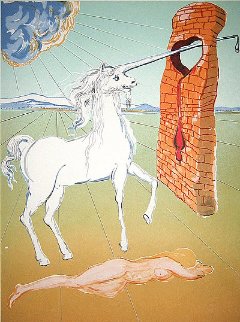 Agony of Love The Unicorn 1978 Limited Edition Print - Salvador Dali Agony of Love The Unicorn 1978 Limited Edition Print - Salvador Dali