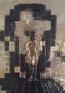 Lincoln in Dalivison Gold Sculpture 1979 Sculpture by Salvador Dali