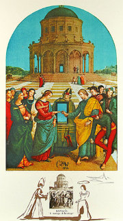 Changes in Great Masterpieces, Raphael, La Marriage De La Vierge 1974 Limited Edition Print - Salvador Dali