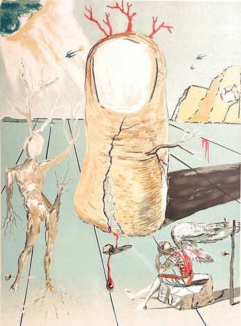 Vision of the Angel of Cap Crues / The Thumb 1980 HS - Huge Limited Edition Print - Salvador Dali