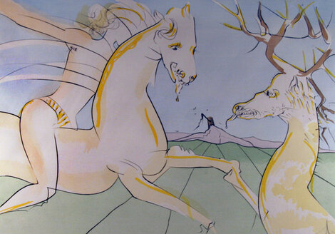 Le Cheval S'etant Voulu Venger Du Cerf 1974 HS Limited Edition Print - Salvador Dali
