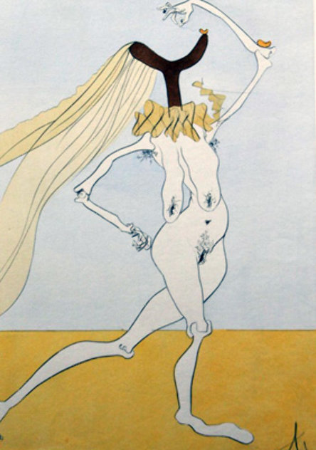 Visions De Quedo ( Nude With Veils) Limited Edition Print by Salvador Dali