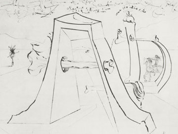 Hommage a Durer - Noir 1971 Limited Edition Print by Salvador Dali