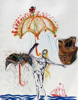 Imagination and Objects: Anti-umbrella With Atomized Liquid 1975 Limited Edition Print - Salvador Dali Imagination and Objects: Anti-umbrella With Atomized Liquid 1975 Limited Edition Print - Salvador Dali