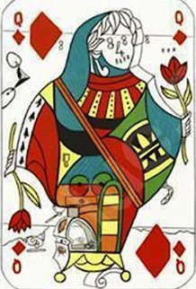 Queen of Diamonds, Playing Cards 1972 Limited Edition Print - Salvador Dali Queen of Diamonds, Playing Cards 1972 Limited Edition Print - Salvador Dali