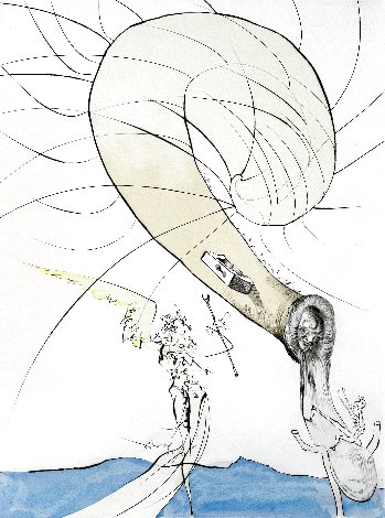 After 50 Years of Surrealism: Freud Head of Snails 1974 HS Limited Edition Print - Salvador Dali
