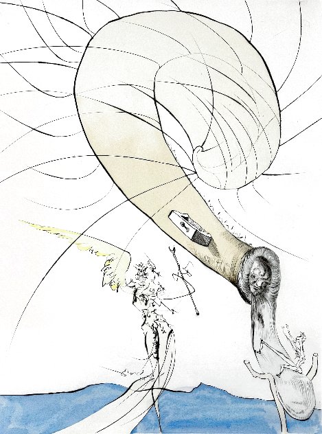 After 50 Years of Surrealism: Freud Head of Snails 1974 HS Limited Edition Print by Salvador Dali