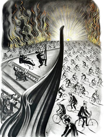 Symphony Bicyclette 1970 Embellished HS Early - Rare Limited Edition Print - Salvador Dali