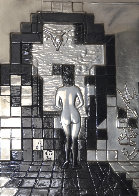 Lincoln in Dalivision Platinum Bas Relief Sculpture 1975 Sculpture by Salvador Dali - 0 Lincoln in Dalivision Platinum Bas Relief Sculpture 1975 Sculpture by Salvador Dali - 0