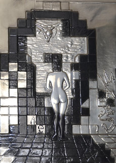 Lincoln in Dalivision Platinum Bas Relief Sculpture 1975 Sculpture by Salvador Dali