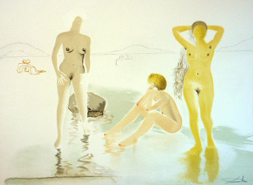 Three Graces of Cova d'Or 1975 Remarque Limited Edition Print - Salvador Dali Three Graces of Cova d'Or 1975 Remarque Limited Edition Print - Salvador Dali