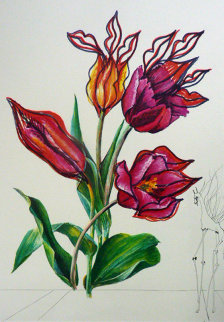Tulips, Lips Giraffe En Feu From Florals Suite 1972 Limited Edition Print - Salvador Dali Tulips, Lips Giraffe En Feu From Florals Suite 1972 Limited Edition Print - Salvador Dali