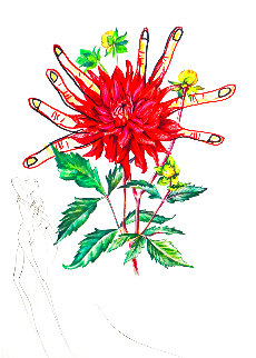 Florals Dahlia (And Fingers) Venus 1972 Limited Edition Print - Salvador Dali Florals Dahlia (And Fingers) Venus 1972 Limited Edition Print - Salvador Dali