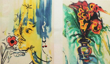 Fleurs Surrealistes of Gala's Bouquet And The Vanishing Face 1980 Limited Edition Print - Salvador Dali Fleurs Surrealistes of Gala's Bouquet And The Vanishing Face 1980 Limited Edition Print - Salvador Dali
