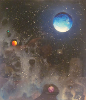 Cosmic Detail 1979 18x20 Original Painting - Dave Archer Cosmic Detail 1979 18x20 Original Painting - Dave Archer