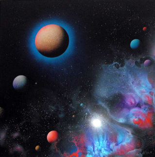 Northern Lights 1984 36x36 Huge Original Painting - Dave Archer Northern Lights 1984 36x36 Huge Original Painting - Dave Archer