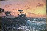 Lone Cypress At Sunset 1984 31x41 Huge Original Painting by David Dalton - 2