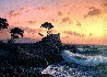 Lone Cypress At Sunset 1984 31x41 Huge Original Painting by David Dalton - 0