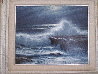 Moonlight and Surf 1980 23x27 Original Painting by David Dalton - 1