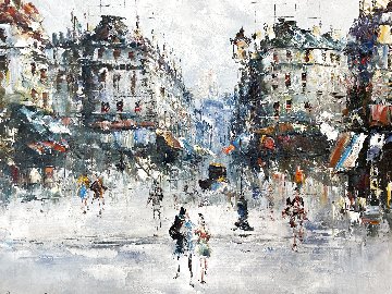 Untitled European Cityscape 25x30 Original Painting - Randall Davey Untitled European Cityscape 25x30 Original Painting - Randall Davey