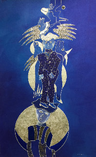 Danse Avec La Lune 2019 39x25 Super Huge Original Painting - David Farsi Danse Avec La Lune 2019 39x25 Super Huge Original Painting - David Farsi