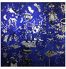 Composition Bleu Argent 2019 90x90 Huge - Mural Size Original Painting by David Farsi - 1
