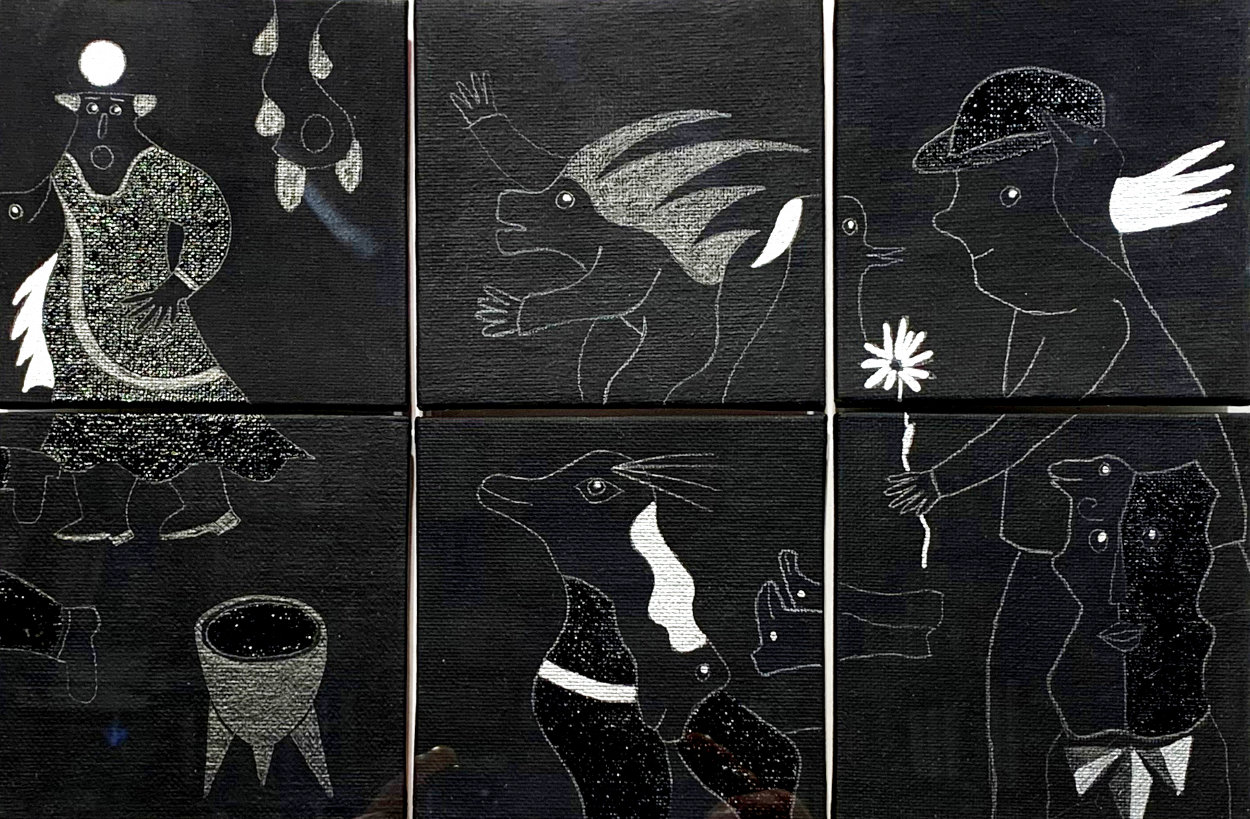 Histoire Noire Et Argent 2 2022 14x17 Original Painting by David Farsi Histoire Noire Et Argent 2 2022 14x17 Original Painting by David Farsi