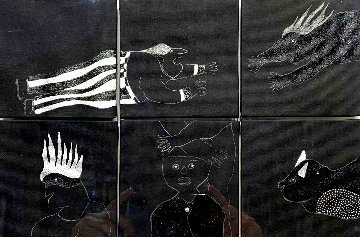 Histoire Noire Et Argent 4 2022 14x17 Original Painting - David Farsi Histoire Noire Et Argent 4 2022 14x17 Original Painting - David Farsi