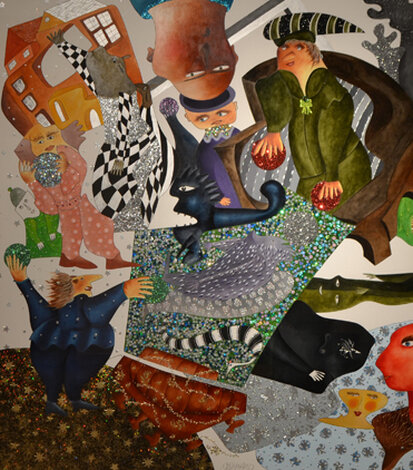 Mauvais Joueur 2012 - 70x63 Huge Original Painting - David Farsi