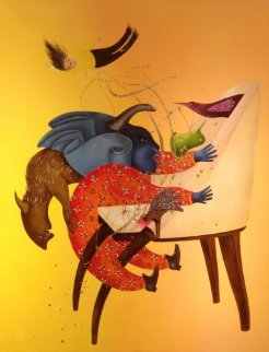 Histoire De Chaise 2 2014 59x44 Super Huge Original Painting - David Farsi Histoire De Chaise 2 2014 59x44 Super Huge Original Painting - David Farsi