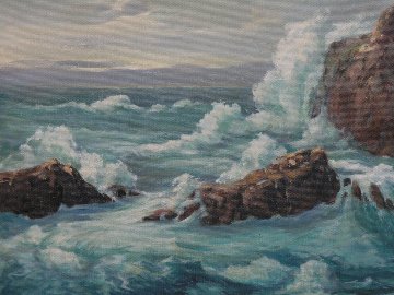 La Jolla Brakers 1955 33x37 Original Painting - Davis Francis Schwartz La Jolla Brakers 1955 33x37 Original Painting - Davis Francis Schwartz