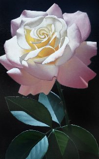 Long Stem Pink and White Rose 1999 40x22 Original Painting - Brian Davis Long Stem Pink and White Rose 1999 40x22 Original Painting - Brian Davis