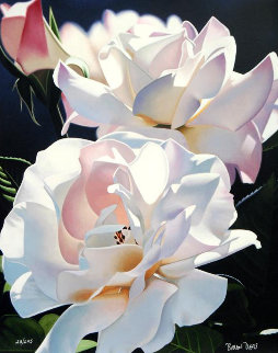 Two White Roses 1996 Limited Edition Print - Brian Davis Two White Roses 1996 Limited Edition Print - Brian Davis